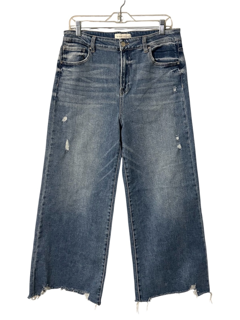 Risen Jeans Wide Leg Distressed Blue Jeans 15/32
